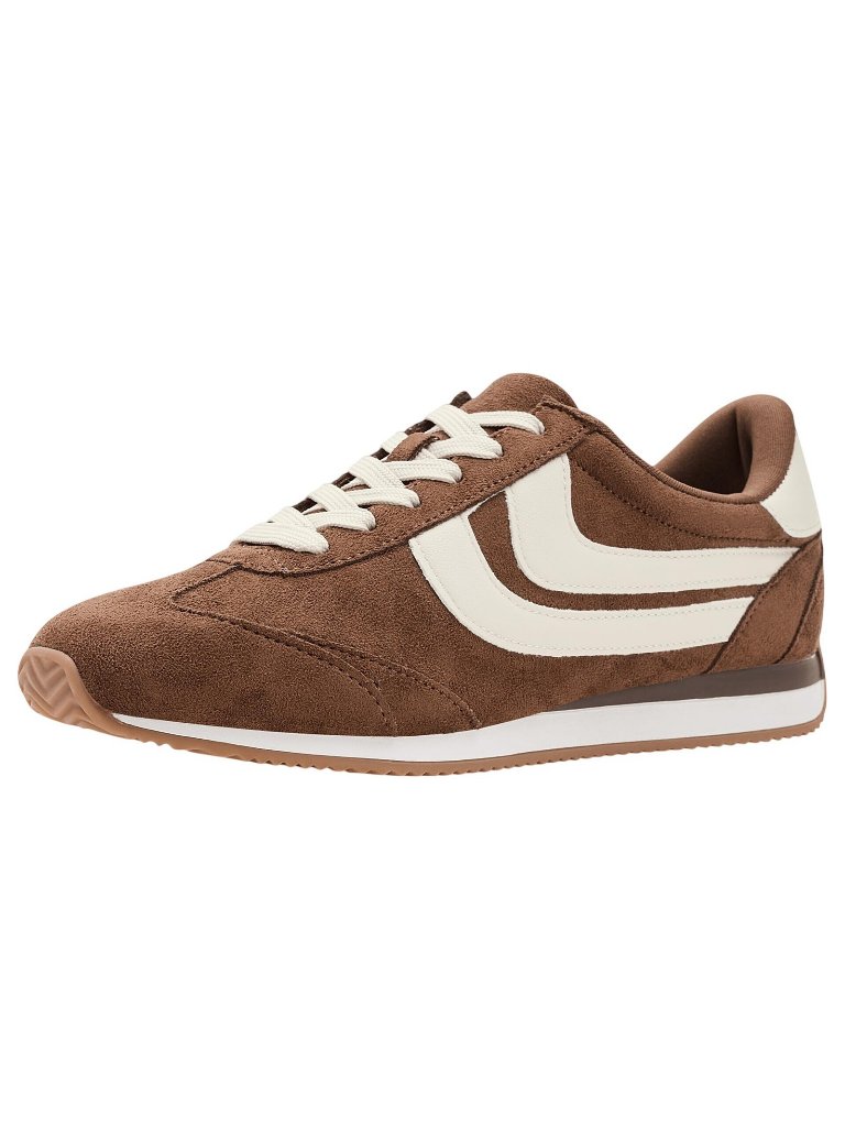 Nwt Dv Dolce Vita Hype Round Toe Low Top Lace Up Sneakers Chestnut Brown 8.5m